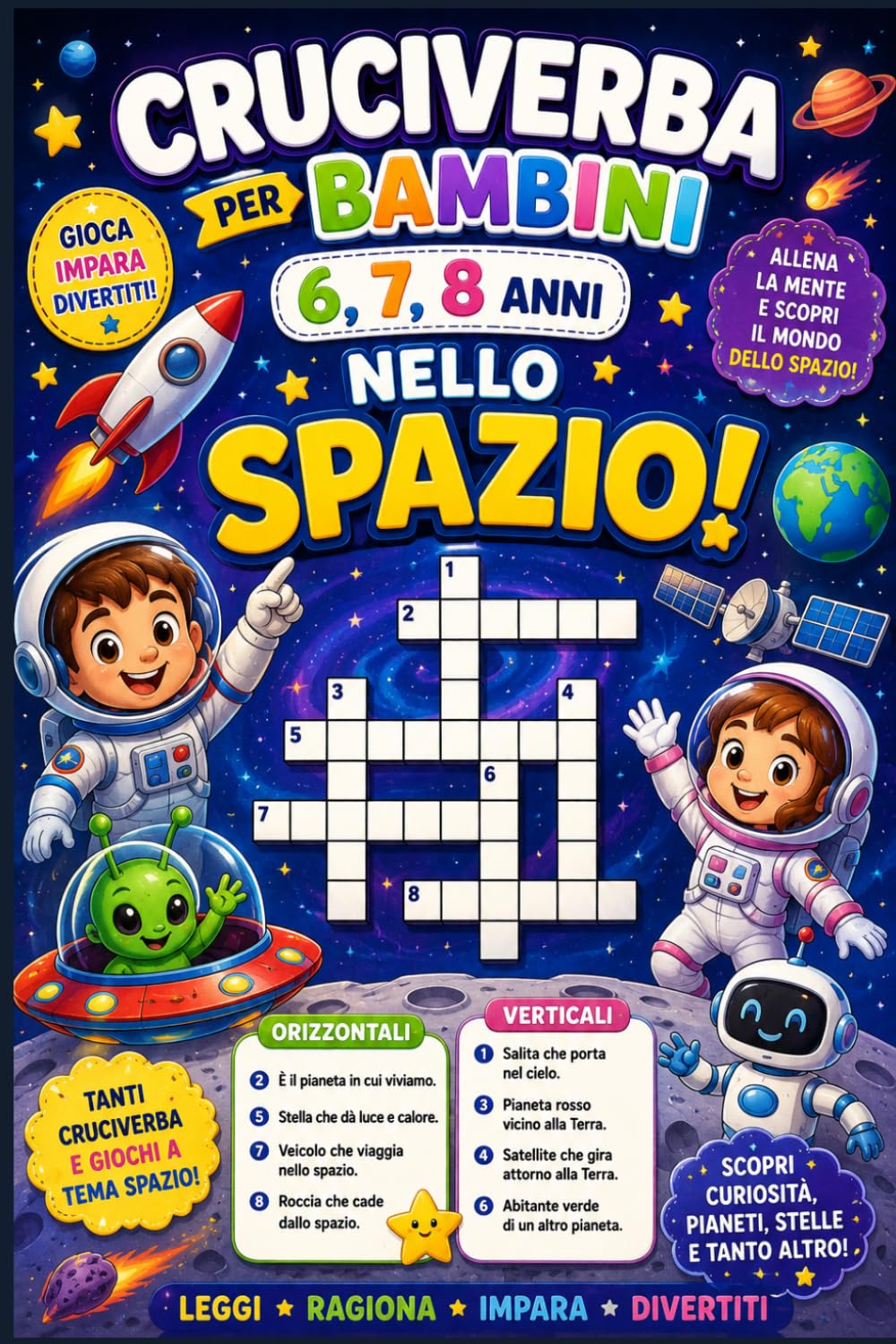 Cruciverba per bambini nello Spazio
