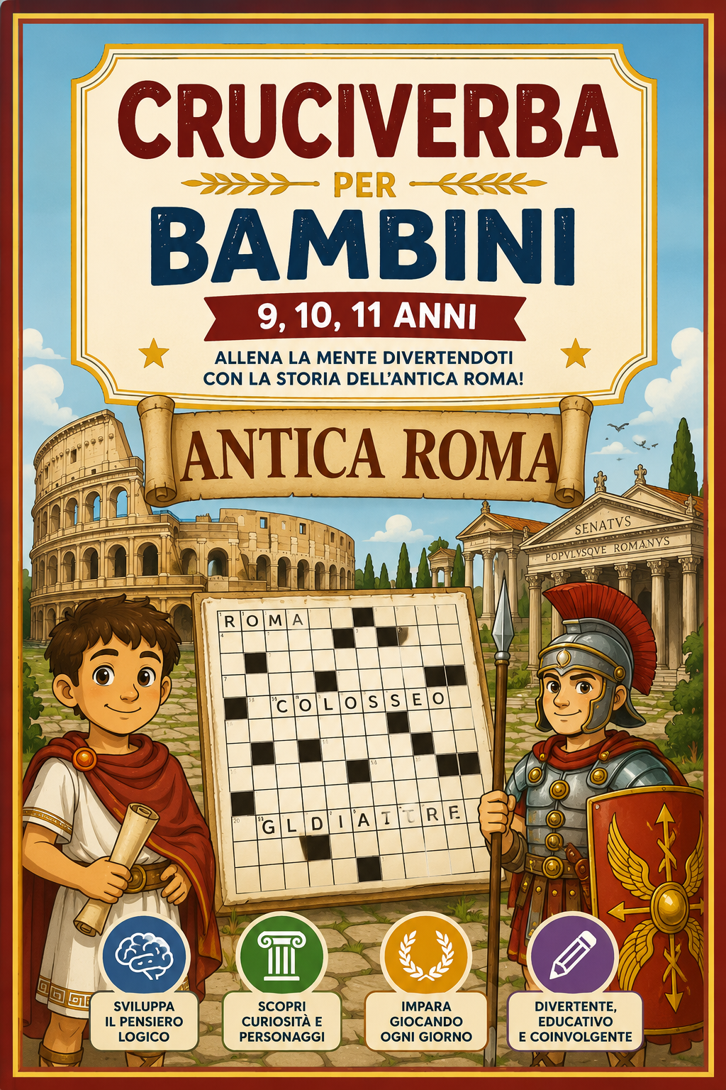 Cruciverba per bambini Scopri l'Antica Roma